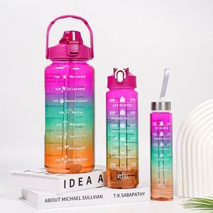 Portable Custom Logo Sports 3 <b>Bottles</b> With Time Maker Gym Motivational 2l 750ml 300ml Water <b>Bottle</b> Kit - Product Image 3