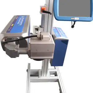 Haute Productivité CO2 Laser Machine de Codage Imprimante pour Marquage Date Bouteille D'eau En Plastique En Bois de Paquet
