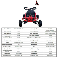 Go-Kart de Derrape Todoterreno 90CC a Gasolina de Alta Velocidad 35-50km/h para Adultos y Adolescentes con Llantas Grandes de 6, 8 y 10 Pulgadas