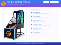 Machine de basket-ball d'arcade avec panneau LED, style street, 81x180x190 cm pour FEC