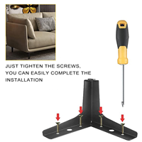 Paquete de 4 patas de metal negro mate de 4 pulgadas para muebles, patas resistentes y modernas para gabinetes de sala de estar (1,4 mm de grosor)