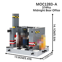 MOC1283 Midnight Bear Office 374 pièces de briques avec Chica Freedy Gordon FNAF Game, blocs de construction éducatifs à assembler pour enfants