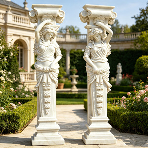 Pilier en <span class=keywords><strong>pierre</strong></span> de granit sculpté à la main de style européen, <span class=keywords><strong>colonne</strong></span> romaine pour jardin de villa <span class=keywords><strong>extérieure</strong></span>, décoration paysagère - Product Image 6