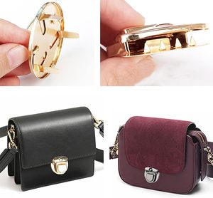 Geogeodiy Pcs Turn <b>Lock</b> Clasp Purse Closure Twist <b>Locks</b> Fasteners Metal Hardware Clip Clasp Buckles With <b>Washers</b> For DIY Handbag - Product Image 4