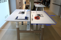 Plateau de table en bois blanc MDF moderne personnalisé anti-rayures pour bureau ergonomique, bureau de jeu et d'écriture à hauteur réglable électriquement