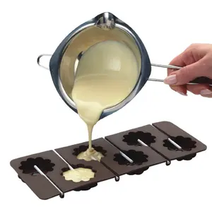 버터 브러쉬 긴 손잡이와 주방 우유 그릇 보일러 1PC 수제 비누 도구 스테인레스 스틸 초콜릿 버터 녹는 냄비 팬