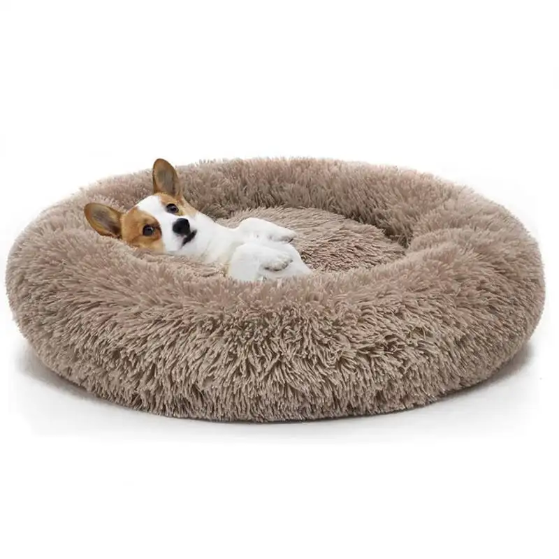 Almofada de luxo lavável para cachorro, popular, macia, removível, fofo, cães, gatos, à prova d' água, antiderrapante, cama redonda para animais de estimação, para cães