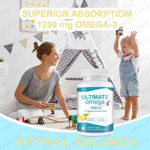 Private Label Ultimate Omega Softgels 1280 mg Omega-3 cervello e cuore integratore di salute sapore di limone - Product Image 4