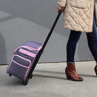 Bolsa con ruedas para la mayoría de las máquinas, bolso de mano con ruedas para nociones y manualidades, estuche de transporte rodante para máquina de coser