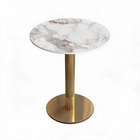 Tables à manger en marbre pour hôtels commerciaux, cafés, tables circulaires/petites modernes et minimalistes, durables, faciles à nettoyer, pour les réunions