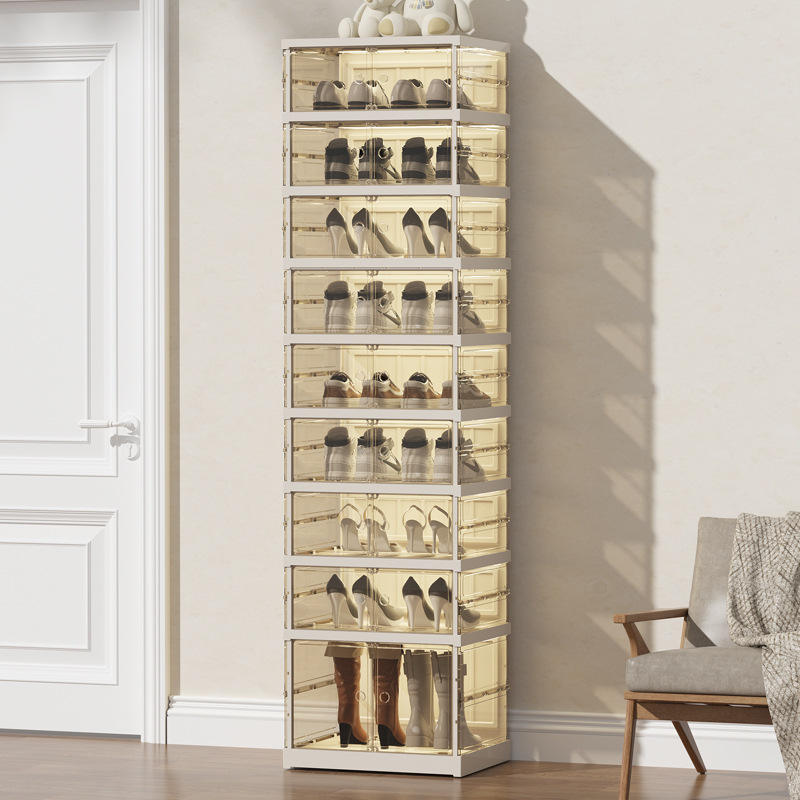KFree Installation of Shoe Box Transparent Drawer Type Shoe Storage Box  Large Storage Thickened Multi-layer Folding Shoe Rack