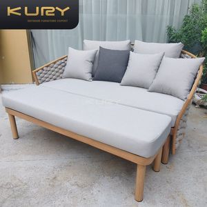 Chaises longues d'extérieur, mobilier de piscine, lit de repos <span class=keywords><strong>en</strong></span> aluminium, mobilier de patio, chaise longue <span class=keywords><strong>en</strong></span> corde, lit de repos <span class=keywords><strong>en</strong></span> métal, mobilier d'extérieur, <span class=keywords><strong>transat</strong></span> - Product Image 1