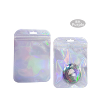 Sacs d'emballage laser couleur bonbon transparents pour accessoires, sacs en plastique à fermeture éclair