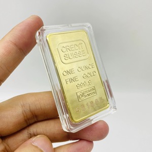 Mini lingot de buffle en titane plaqué or et argent, 1 gramme, cadeau artisanal, fabrication sur mesure - Product Image 4
