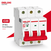 Disjoncteur miniature DELIXI 1P 2P 3P sur rail DIN pour boîtier de distribution domestique