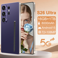 Teléfono Celular S26 Ultra 5G, Cámara IA de 108MP, Pantalla de 7.3 Pulgadas y 90Hz, 10 Núcleos, 16GB+1TB, 8000mAh, Face ID, Huella Dactilar, Marco Metálico, OEM/ODM Disponible