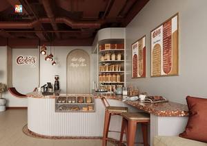 Diseño Interior Moderno para Cafetería con Muebles de Barra Personalizados, Decoración de Cafetería, Soluciones de Diseño para Panadería y Cafetería - Product Image 3