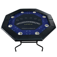 Table de poker octogonale pliable moderne de luxe à 8 joueurs, écologique, portable, table de jeu de casino en métal, vente en gros