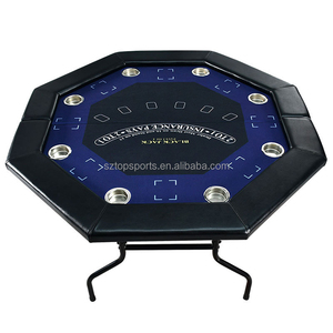 Venta caliente de lujo moderno 8 jugadores plegable Octágono mesa de póquer portátil Casino Gaming MESA DE Metal al por mayor para entretenimiento - Product Image 3