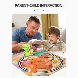 Jouets d'assemblage éducatifs <span class=keywords><strong>pour</strong></span> enfants, 2-en-1, <span class=keywords><strong>pour</strong></span> voyage en train, parc de dinosaures, casse-tête amusants, scènes en plastique. - Product Image 2