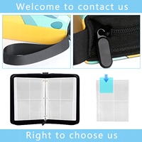 Carpeta de Colección de Tarjetas con 4 Ranuras, Recargable, con Clip para Anillas, Cubierta de Cuero PU, con Cierre