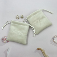 Nouvelle pochette en velours beige pour bracelet, compas des huit trésors, emballage de boutique d'or, grattoir, rangement pour barre de beauté, personnalisé