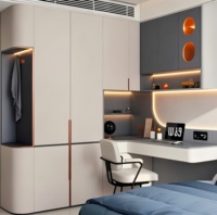Armoire en bois massif intégrée de style européen moderne avec bureau intégré, meubles modulaires écologiques pour hôtel, salon, chambre à coucher