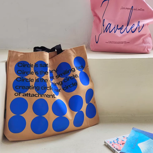 Customized Color Logo <b>Canvas</b> <b>Tote</b> Bags with Chains Portable Reusable Shopping Bags with Button for Travel Beach Use - Product Image 2