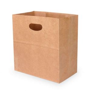 Custom Made Logo Printed Personalized Merchandise Die Cut Handle Shopping Kraft Paper <b>Bag</b> - Product Image 2