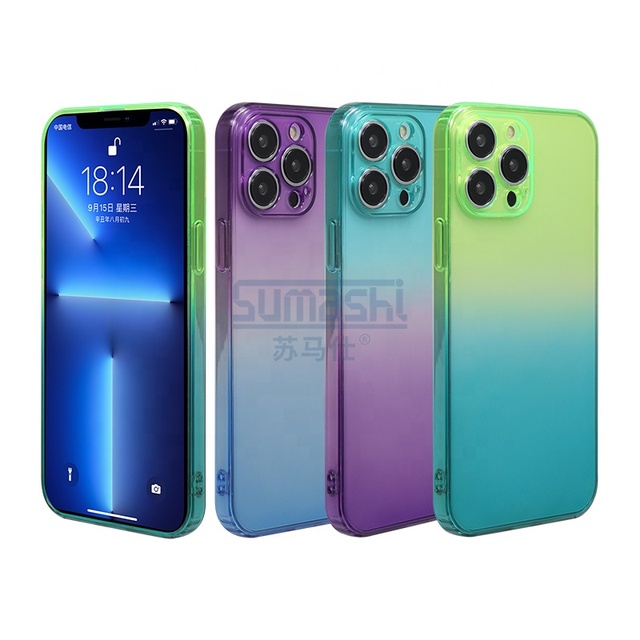 Luxury Fashion Wholesale Shockproof Tpu Full Cover Double Color Gradient Cell Phone Case With New Design