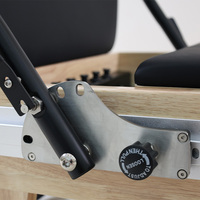 Lit de Pilates Reformer Haut de Gamme pour Studio et Domicile, en Chêne, Réglable