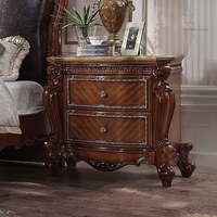 Nouvelle Arrivée - Design Américain - Meubles de Chambre à Coucher de Luxe - Lit à Baldaquin en Bois Massif Sculpté - Lit King Size - Ensemble de 5 Meubles