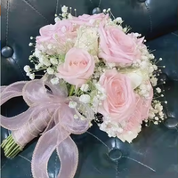 Künstlicher Blumenstrauß Rose Brautstrauß Handgebundener Strauß für Hochzeitsdekoration