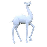 Sculpture géométrique abstraite en fibre de verre, imitation bronze, cerf simulé, faite à la main, pour aménagement paysager et jardin