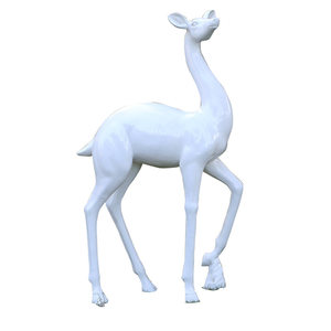 Sculpture géométrique abstraite en fibre de verre, imitation bronze, cerf simulé, faite à la main, pour aménagement paysager et jardin - Product Image 5