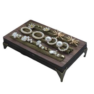 Support de présentation de bijoux créatif en cuir suédé vert, accessoires de photographie et ornements - Product Image 3