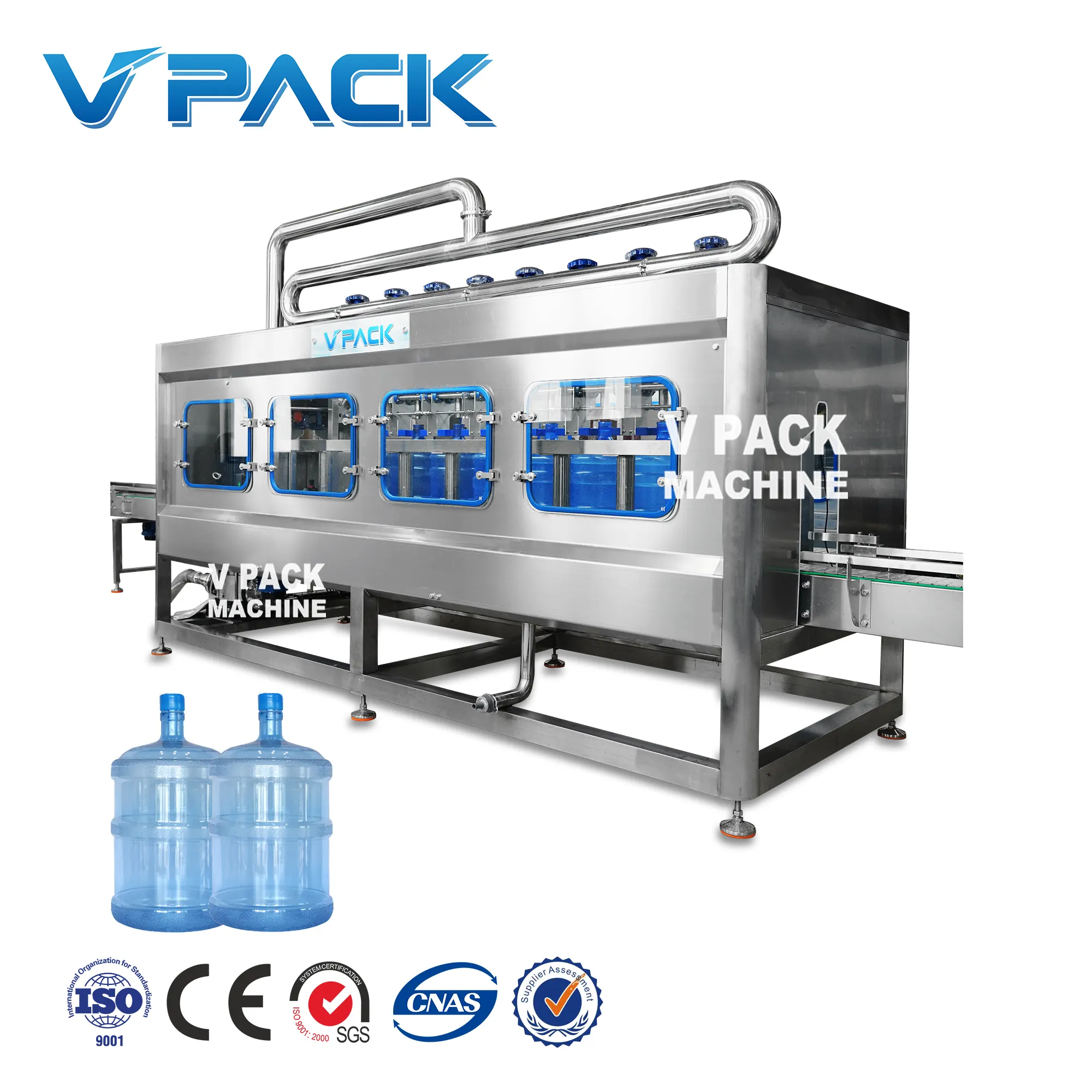 1200 Bph 5 Gallon Drinkwaterproductielijn/Vulmachine-Installatie/Volautomatische Reinigingsafvullende Technische Apparatuur