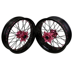 Juego de Ruedas Supermoto de 17 y 16 Pulgadas para EXC SXF YZ YZF, Bujes Rosados, Llantas Rosadas, Aleación de Aluminio CNC, Ensamblaje <span class=keywords><strong>Motard</strong></span>, Rendimiento de Carreras - Product Image 6