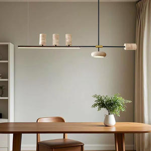 <span class=keywords><strong>Lampadario</strong></span> Lineare Wabi-Sabi in Travertino <span class=keywords><strong>Giallo</strong></span> Retrò per Ristoranti, Cucine, Sale Artigianali e Bar - Product Image 3