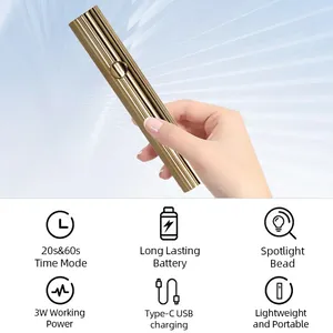 Mini UV LED Nail Dryers 3W Portable Quick Nail Drying <b>Lamp</b> USB Rechargeable Mini Flashlight Pen For Nail Gel Curing Salon Tools - Product Image 3