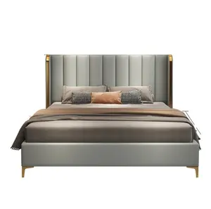 180*200 연약한 직물 특대 침실 침대 호화스러운 이탈리아 디자인 침실 가구 현대 작풍 침대