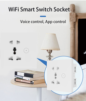 Prise d'interrupteur intelligente WiFi 5 broches Prise UK Prises murales universelles durables Panneau PC blanc 86 Interrupteurs muraux et prises pour 100V 240V