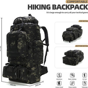 Sac de randonnée de 65L, imperméable, grande capacité, personnalisé, pour le camping, la randonnée en montagne, les voyages sportifs, l'alpinisme - Product Image 4