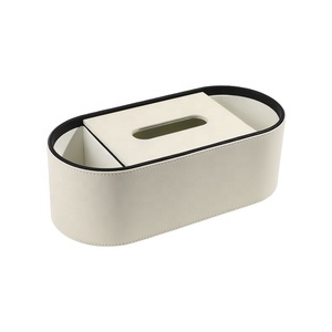 Caja de pañuelos creativa de cuero de lujo avanzado, ecológica, con diseños personalizados, para sala de estar, moderna, con control remoto, FRINS - Product Image 5
