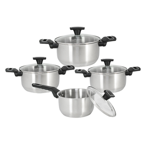 Ensemble de casseroles et poêles en acier inoxydable extensible 10 pièces, design nid d'abeille, poignées métalliques amovibles, compatible lave-vaisselle et four - Product Image 4