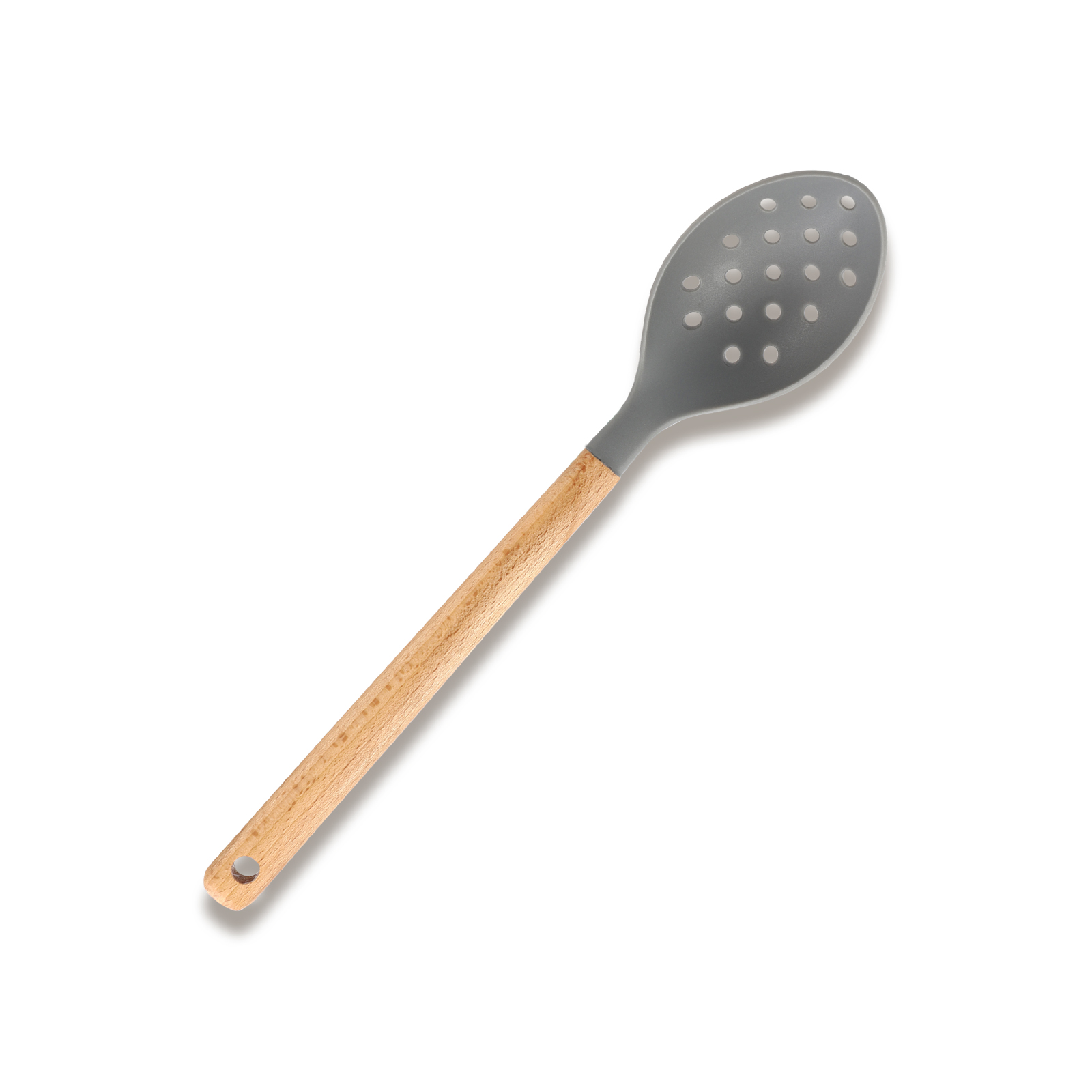 Cuchara ranurada gris