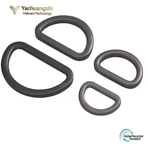 Wholesale HC HC-D216 Alloy Brass Stainless Steel 3mm/4mm Wire <b>Thickness</b> Metal D Shape <b>Ring</b> for Handbags Bags - Product Image 2