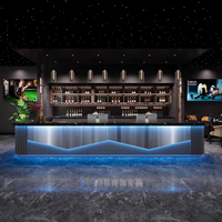 Comptoir de bar en acier inoxydable pour discothèque, lounge, café, KTV, pub