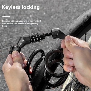TOSUOD Câble en acier à <span class=keywords><strong>code</strong></span> à quatre chiffres Serrure de vélo Chaîne portable antivol spéciale pour l'utilisation de l'autoroute de montagne Accessoires inclus - Product Image 3