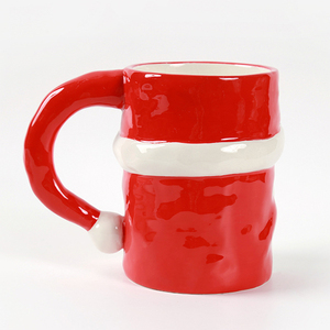 Taza de cerámica Roja de Santa, taza de leche para decoración navideña del hogar - Product Image 4